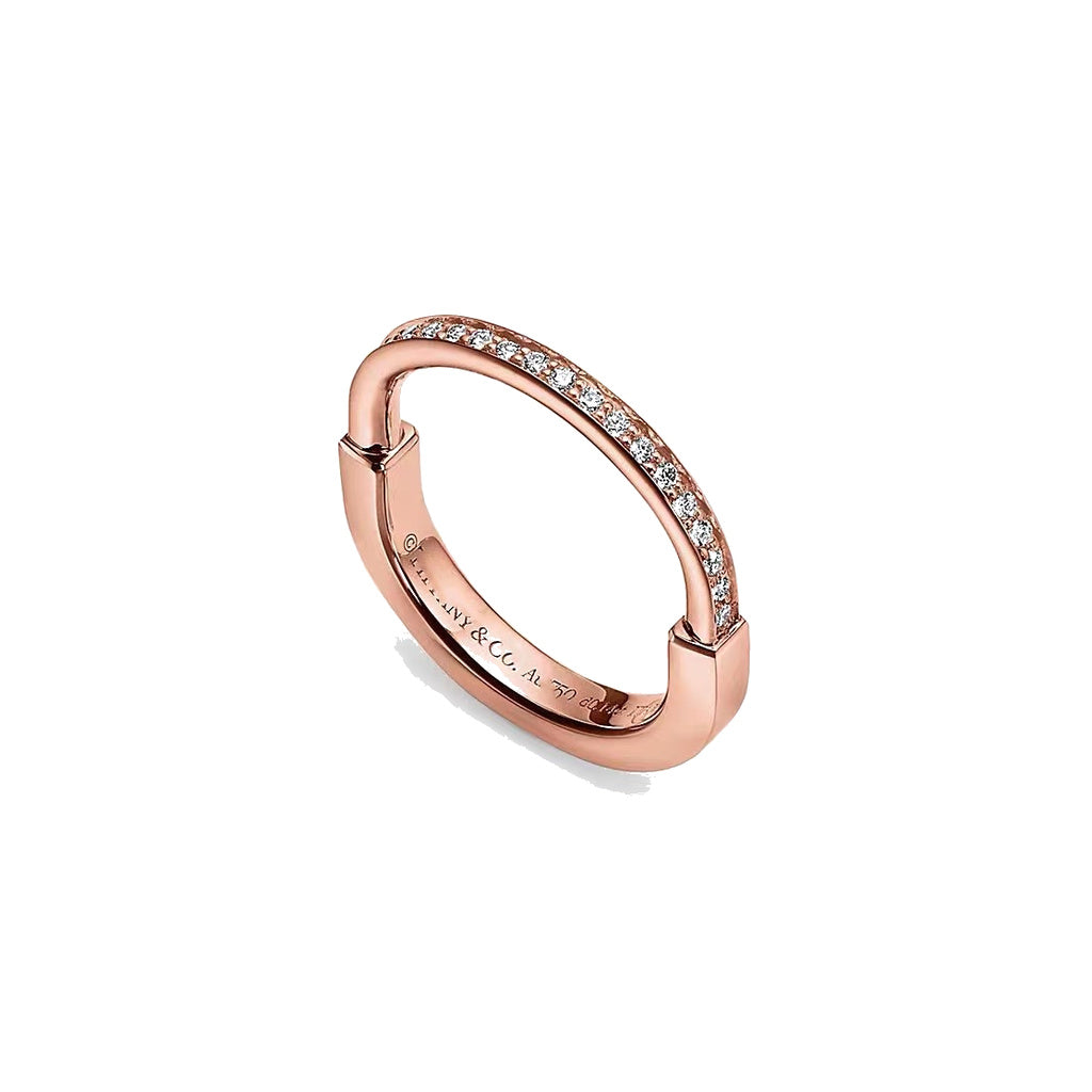 Tiffany Style Lock 18K Gold-Plated Ring front product view