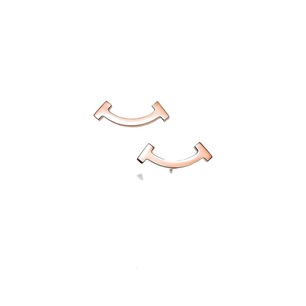 Tiffany Style Smile Cubic Zirconia Earrings front product view