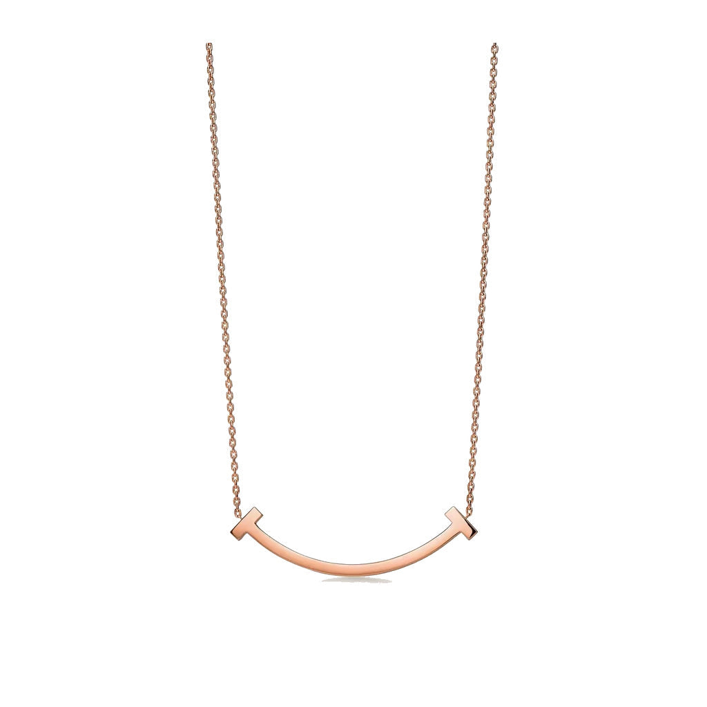Tiffany Style Smile Cubic Zirconia Necklace front product view