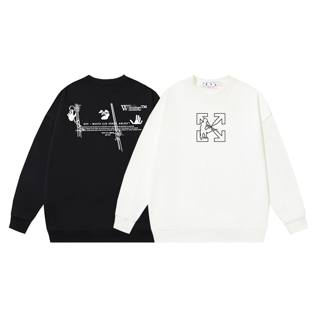 Off-White Gallery Graphic Crewneck Sweatshirt - White back graphic view
