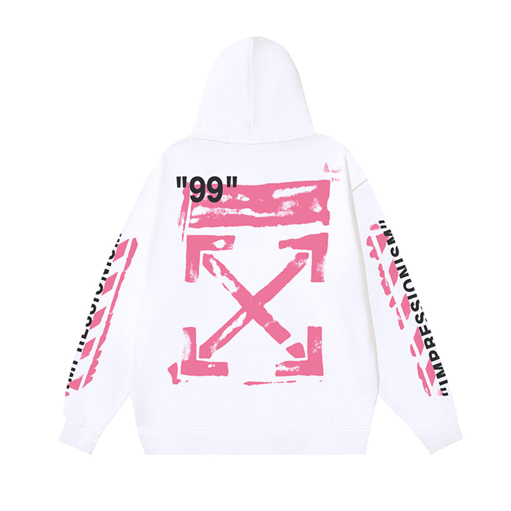 Off-White Pink 1991 Arrow Pullover Hoodie - White product detail view
